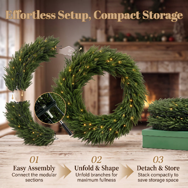 36 Inch Pre-Lit Norfolk Pine Christmas Wreath – additional product view 7