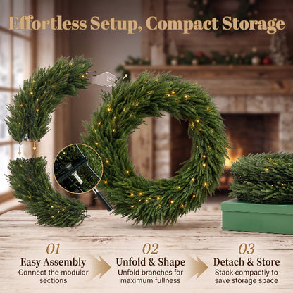 36 Inch Pre-Lit Norfolk Pine Christmas Wreath – additional product view 7