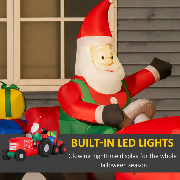 9 Ft Inflatable Santa Driving a Christmas Gift Trailer – additional product view 4