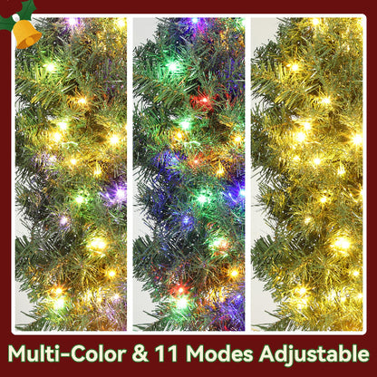 36 Inch Pre-Lit Christmas Wreath with 3D Red Bow – additional product view 7