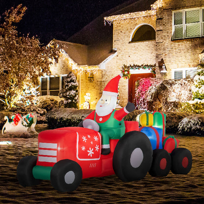 9 Ft Inflatable Santa Driving a Christmas Gift Trailer – additional product view 2